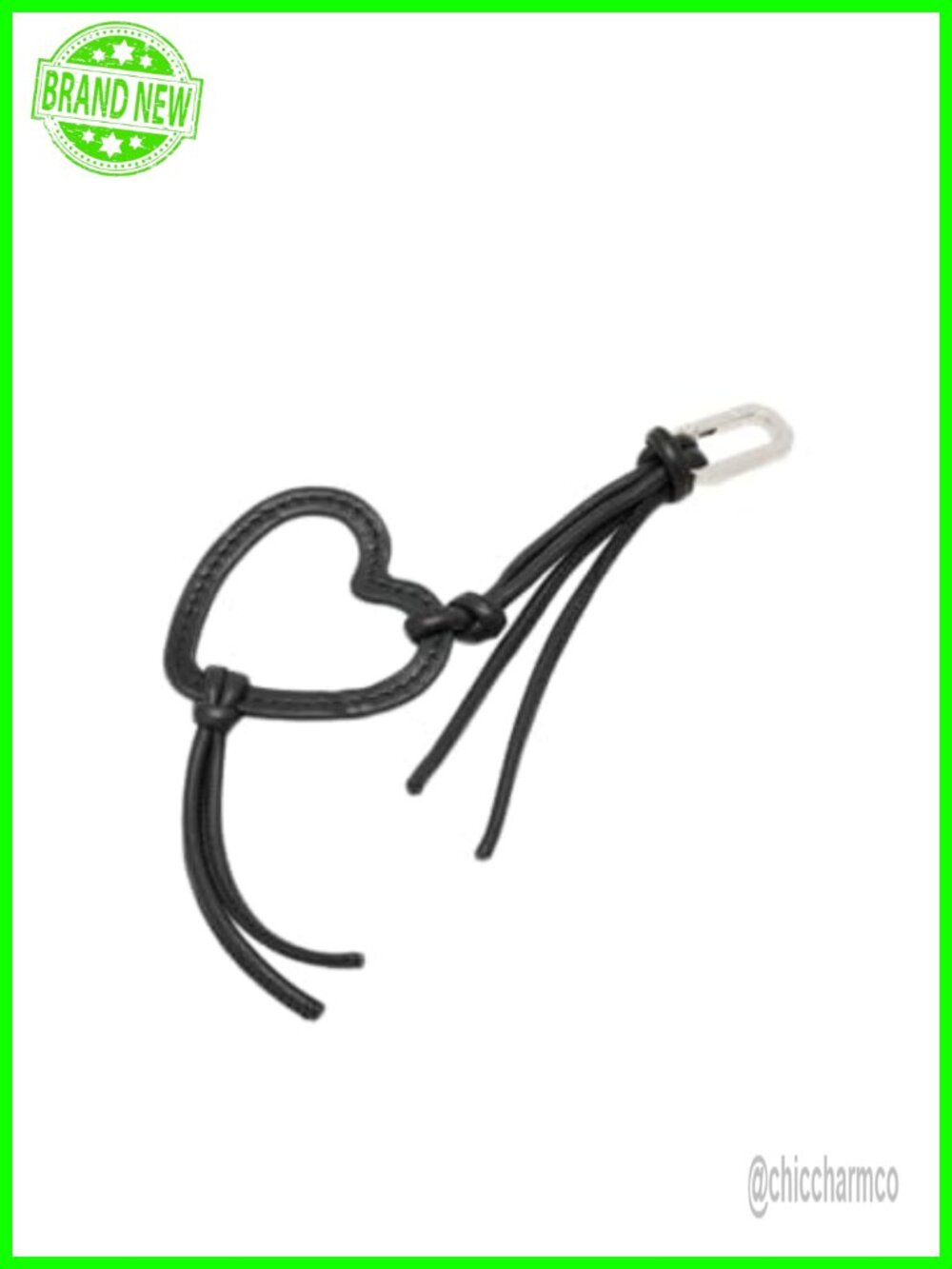 Leather Heart Bag Charm Keyring Compact Designer Accessory